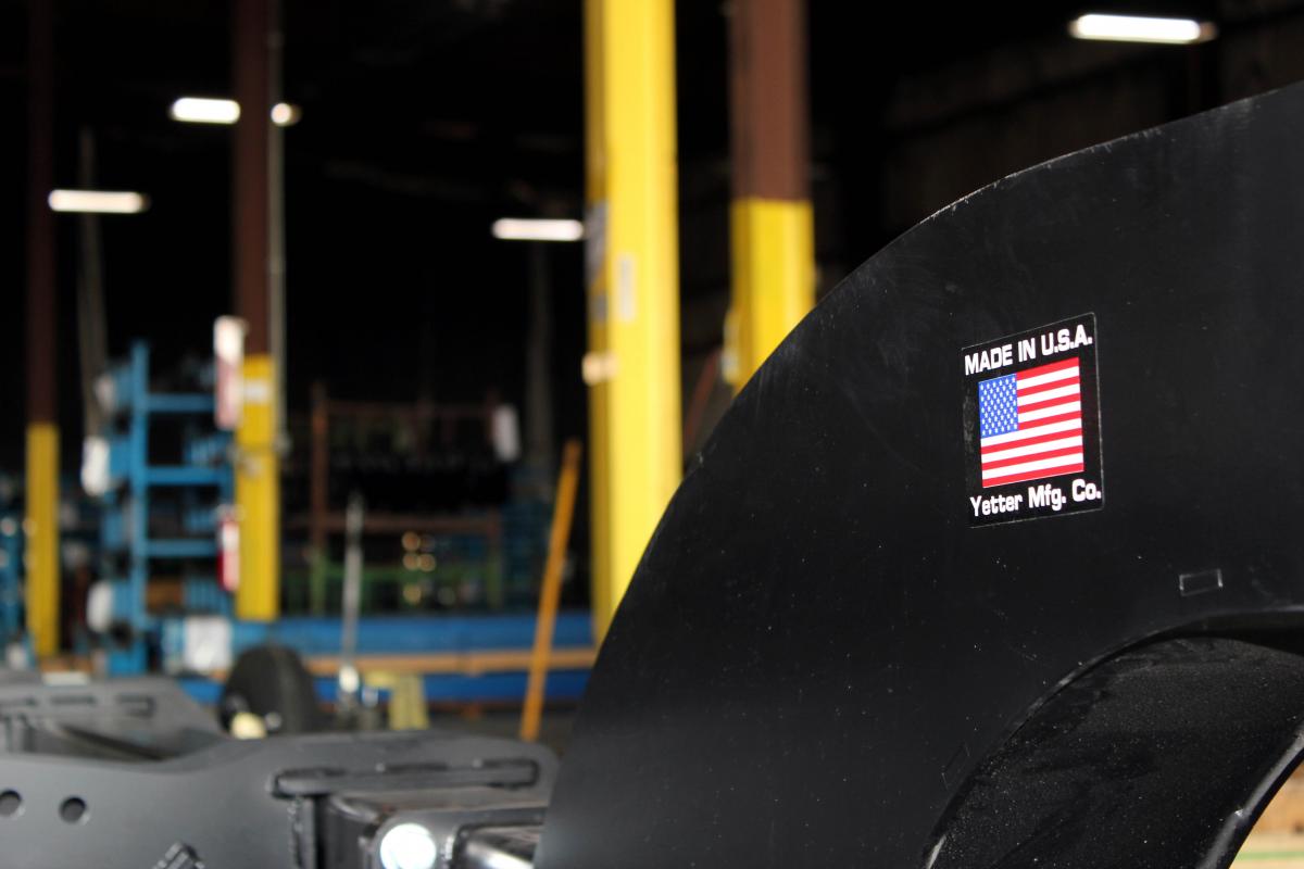 Made in the USA by Yetter Mfg Co sticker