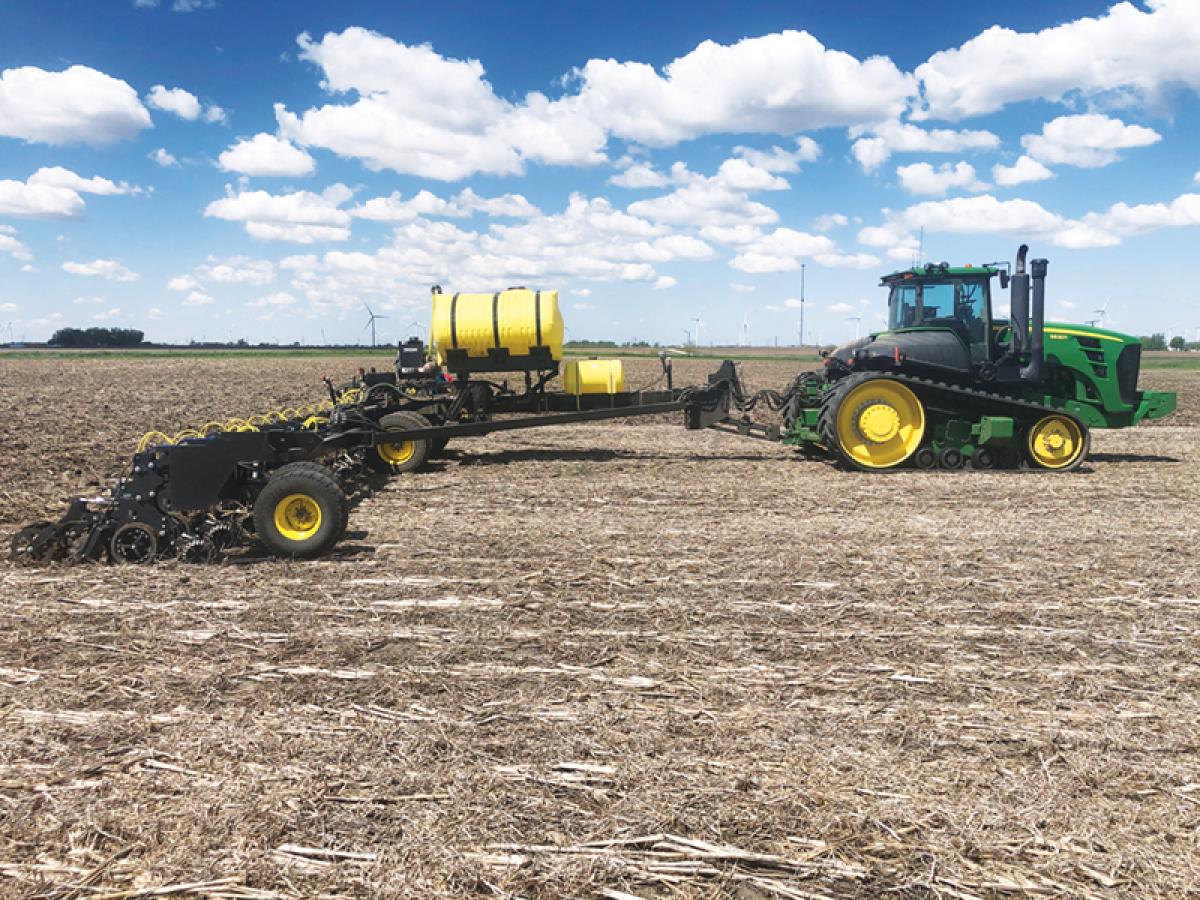 Strip Freshener hooked up to toolbar in field